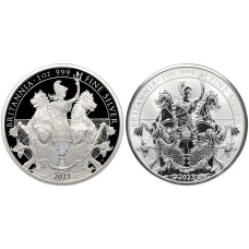 Набор из 2 монет 2 фунта 2023 года Великобритания «Британия» (в коробке)