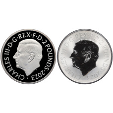 Набор из 2 монет 2 фунта 2023 года Великобритания «Британия» (в коробке) (вид 2)