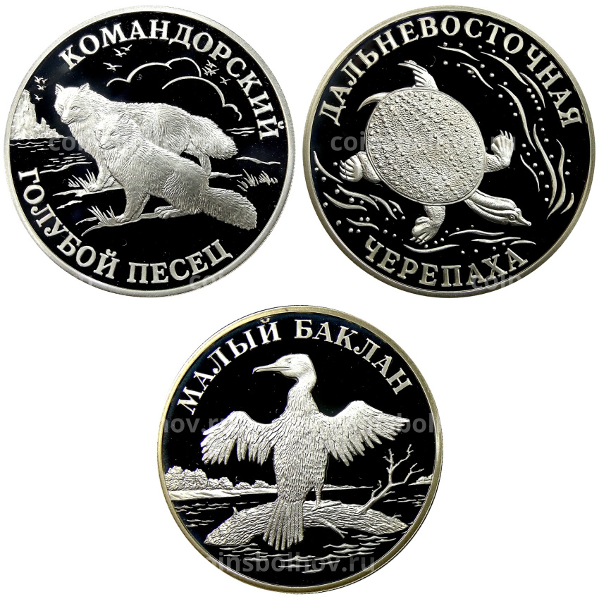 Набор из 3 монет 1 рубль 2003 года СПМД — Красная книга