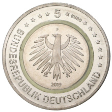 Монета 5 евро 2019 года F Германия — Умеренная зона (реверс)