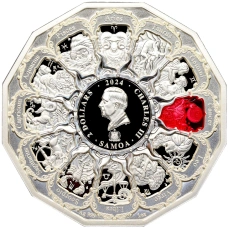 Монета 2 доллара 2024 года Самоа «Архангел Габриил» (реверс)