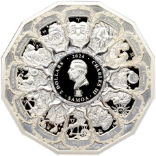 Монета 2 доллара 2024 года Самоа «Архангел Задкиил» (реверс)