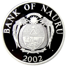 Монета 10 долларов 2002 года Науру — Последний выпуск Итальянской лиры (реверс)