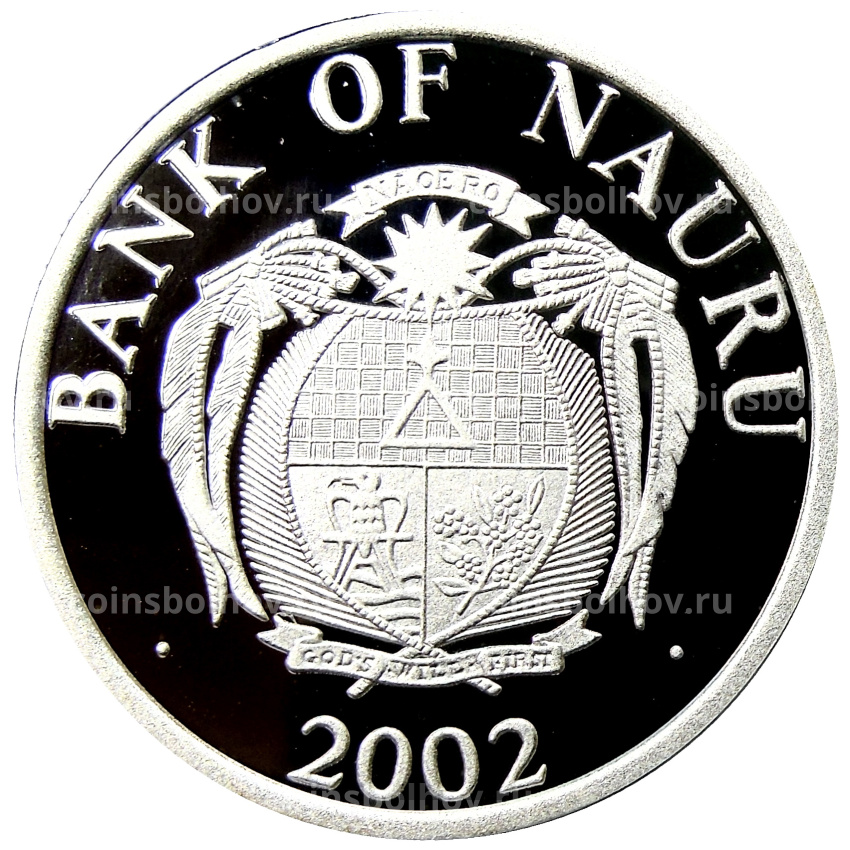 Монета 10 долларов 2002 года Науру — Последний выпуск Итальянской лиры (вид 2)