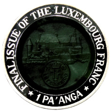 Монета 1 паанга 2002 года Тонга — Последний выпуск Люксембургского франка (аверс)