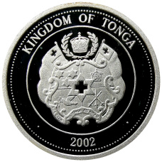 Монета 1 паанга 2002 года Тонга — Последний выпуск Люксембургского франка (реверс)