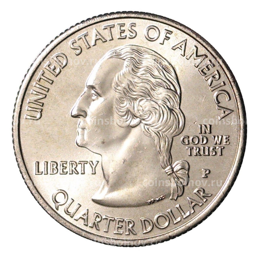 Монета 25 центов (1/4 доллара) 2001 года Р США Штаты и территории — Нью-Йорк (вид 2)