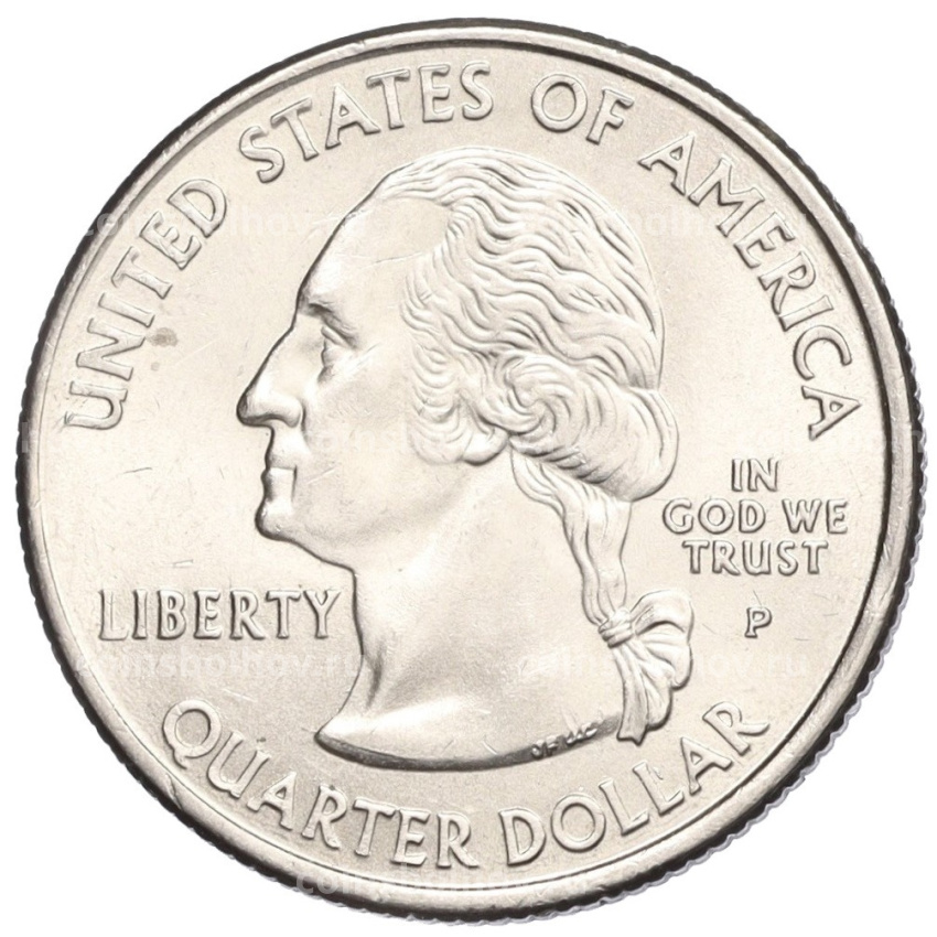 Монета 25 центов (1/4 доллара) 2002 года P США Штаты и территории — Штат Теннеси (вид 2)