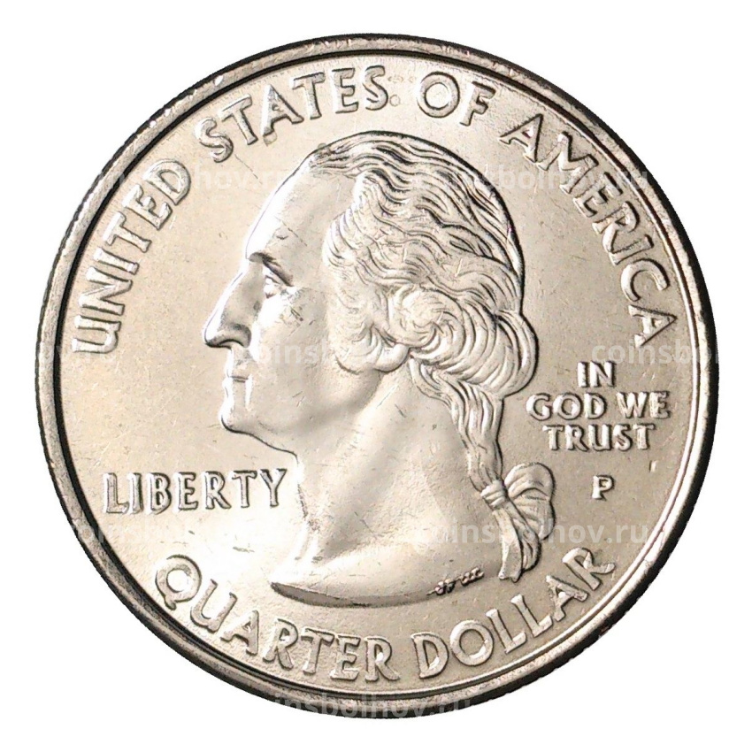 Монета 25 центов (1/4 доллара) 2004 года Р США Штаты и территории — Техас (вид 2)