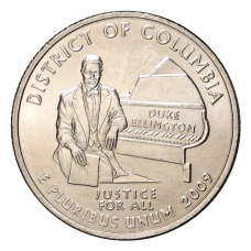 Монета 25 центов (1/4 доллара) 2009 года Р США Штаты и территории — Округ Колумбия (аверс)