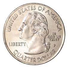 Монета 25 центов (1/4 доллара) 2009 года Р США Штаты и территории — Округ Колумбия (реверс)