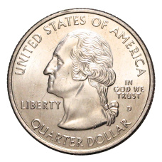 Монета 25 центов (1/4 доллара) 2001 года D США Штаты и территории — Северная Каролина (реверс)