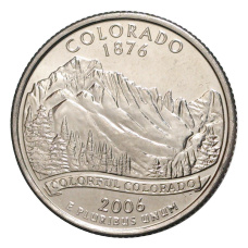 Монета 25 центов (1/4 доллара) 2006 года D США Штаты и территории — Колорадо (аверс)