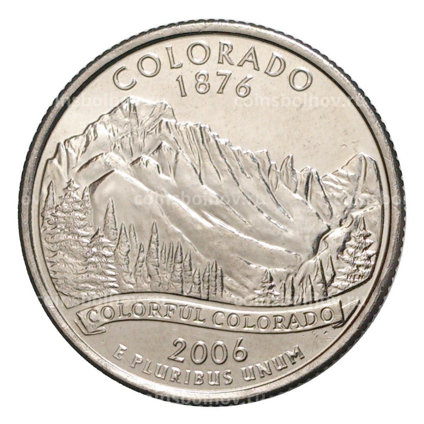 Монета 25 центов (1/4 доллара) 2006 года D США Штаты и территории — Колорадо