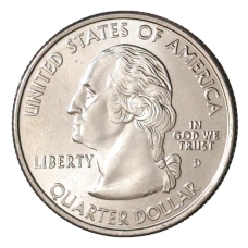 Монета 25 центов (1/4 доллара) 2007 года D США Штаты и территории — Юта (реверс)