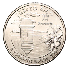 Монета 25 центов (1/4 доллара) 2009 года D США Штаты и территории — Пуэрто-Рико (аверс)