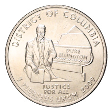 Монета 25 центов (1/4 доллара) 2009 года D США Штаты и территории — Округ Колумбия (аверс)