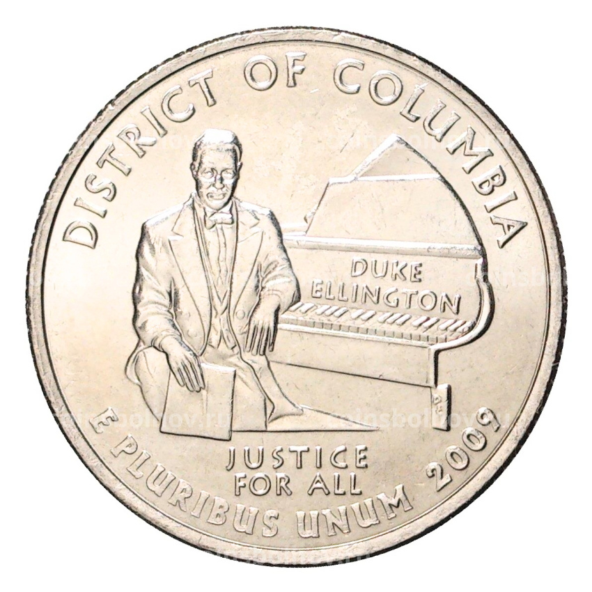 Монета 25 центов (1/4 доллара) 2009 года D США Штаты и территории — Округ Колумбия