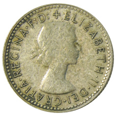 Монета 6 пенсов 1960 года Австралия (реверс)