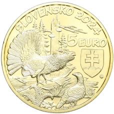 Монета 5 евро 2024 года Словакия «Глухарь» (реверс)