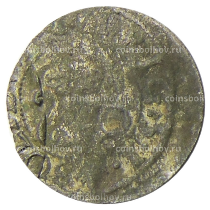 Монета Солид 1634-1654 года Шведская оккупация Риги — королева Кристина (вид 2)