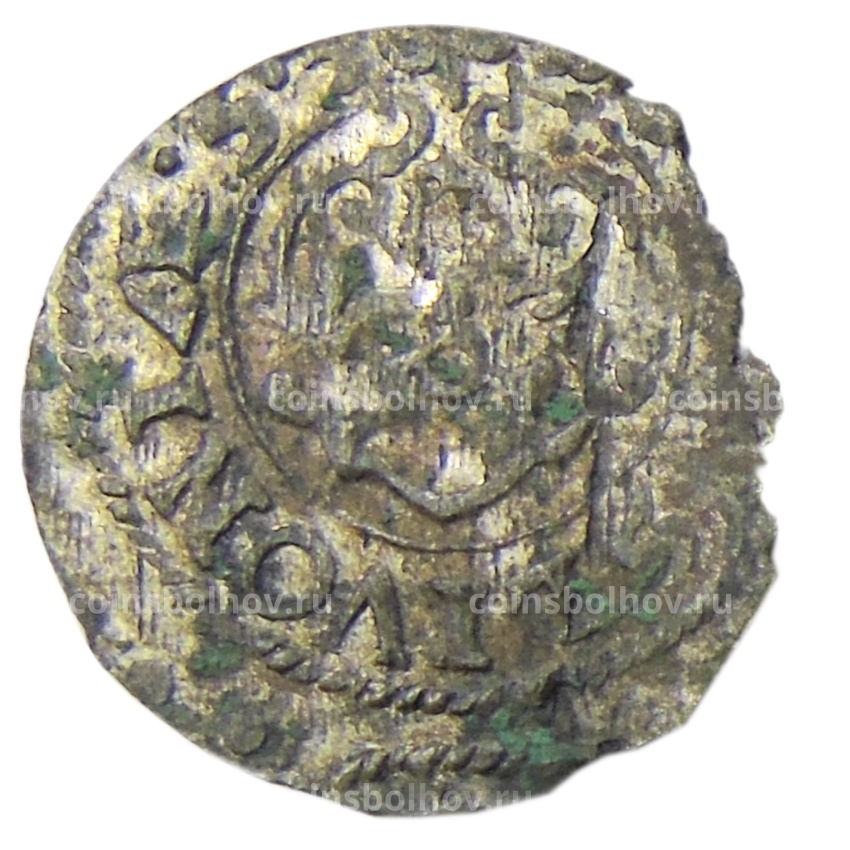 Монета Солид 1653 года Шведская оккупация Риги — королева Кристина (вид 2)