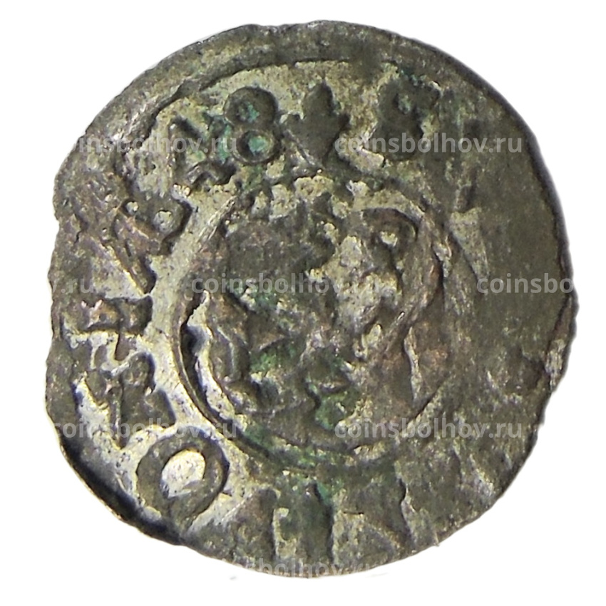 Монета Солид 1648 года Шведская оккупация Риги — королева Кристина (вид 2)