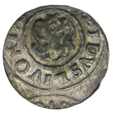 Монета Солид 1634-1654 года Шведская оккупация Риги — королева Кристина (реверс)