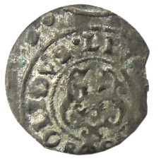 Монета Солид 1634-1654 года Шведская оккупация Риги — королева Кристина (реверс)