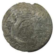 Монета Солид 1634-1654 года Шведская оккупация Риги — королева Кристина (аверс)