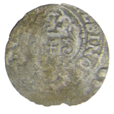 Монета Солид 1634-1654 года Шведская оккупация Риги — королева Кристина (реверс)