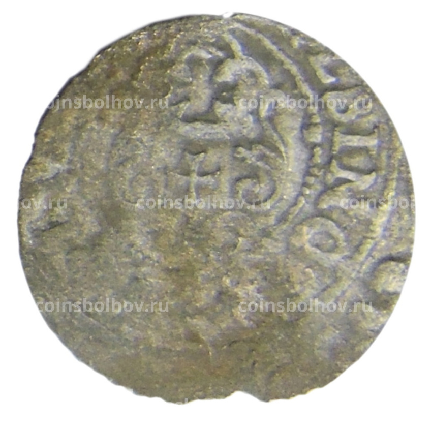 Монета Солид 1634-1654 года Шведская оккупация Риги — королева Кристина (вид 2)