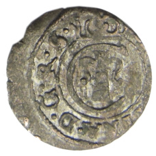 Монета Солид 1634-1654 года Шведская оккупация Риги — королева Кристина (аверс)