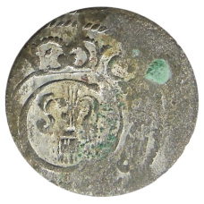 Монета Солид 1634-1654 года Шведская оккупация Риги — королева Кристина (аверс)