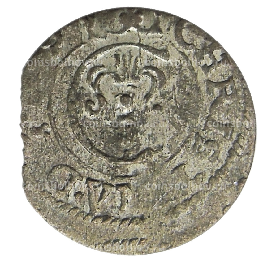 Монета Солид 1634-1654 года Шведская оккупация Риги — королева Кристина