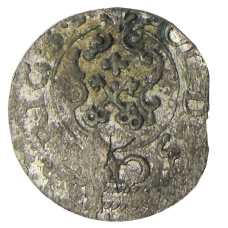 Монета Солид 1634-1654 года Шведская оккупация Риги — королева Кристина (реверс)