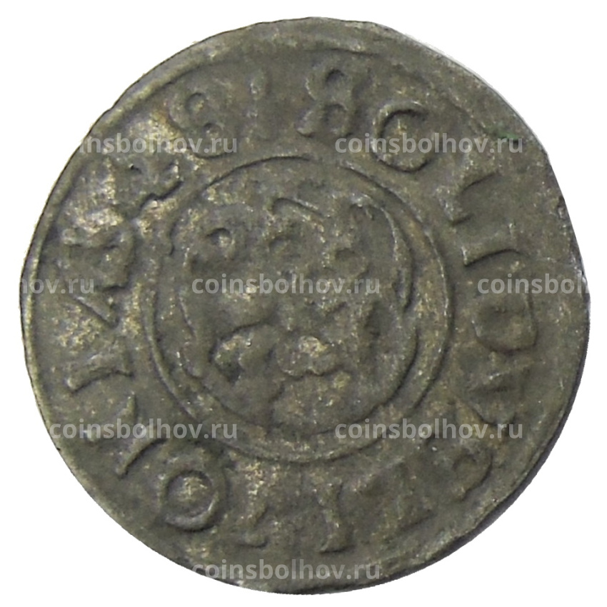 Монета Солид 1648 года Шведская оккупация Риги — королева Кристина (вид 2)