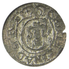 Монета Солид 1634-1654 года Шведская оккупация Риги — Королева Кристина (аверс)