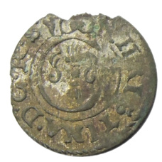 Монета Солид 1634-1654 года Шведская оккупация Риги — Королева Кристина (аверс)