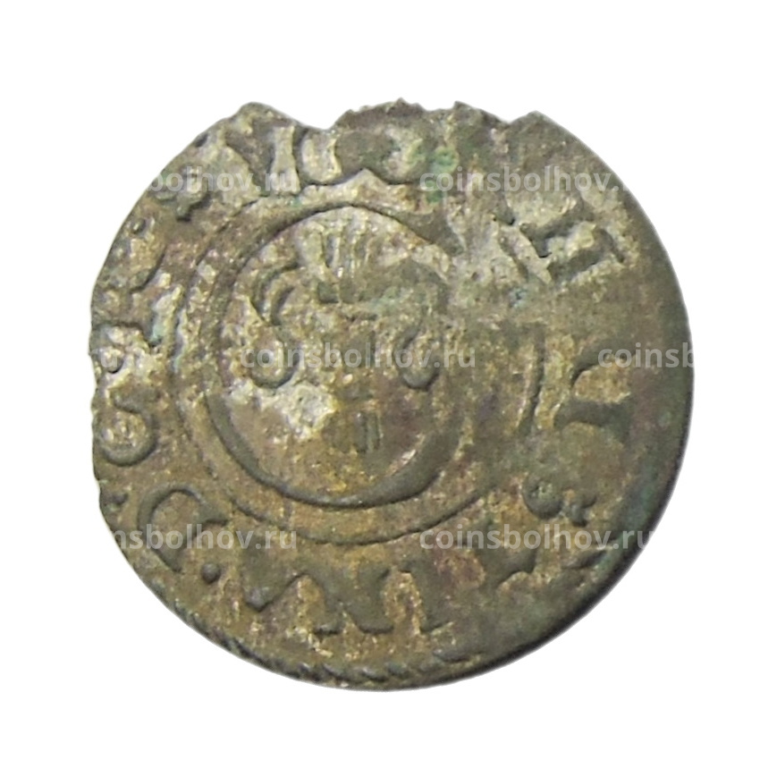 Монета Солид 1634-1654 года Шведская оккупация Риги — Королева Кристина