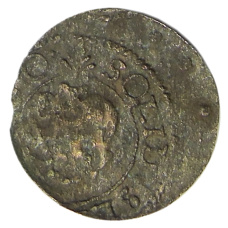 Монета Солид 1634-1654 года Шведская оккупация Риги — Королева Кристина (реверс)