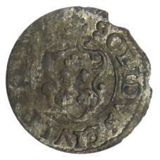 Монета Солид 1634-1654 года Шведская оккупация Риги — Королева Кристина (реверс)