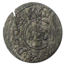 Монета Солид 1634-1654 года Шведская оккупация Риги — Королева Кристина (аверс)