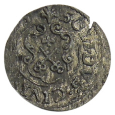 Монета Солид 1634-1654 года Шведская оккупация Риги — Королева Кристина (реверс)