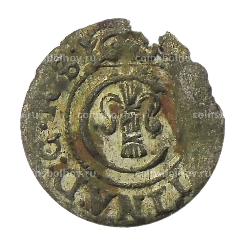 Монета Солид 1634-1654 года Шведская оккупация Риги — Королева Кристина