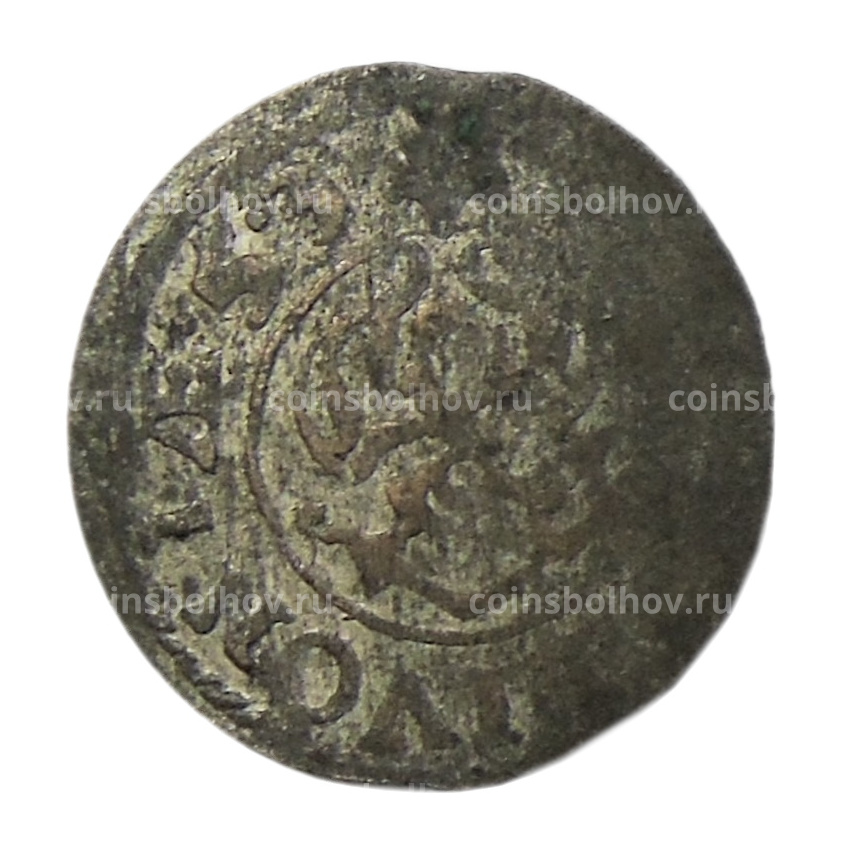 Монета Солид 1653 года Шведская оккупация Риги — Королева Кристина (вид 2)