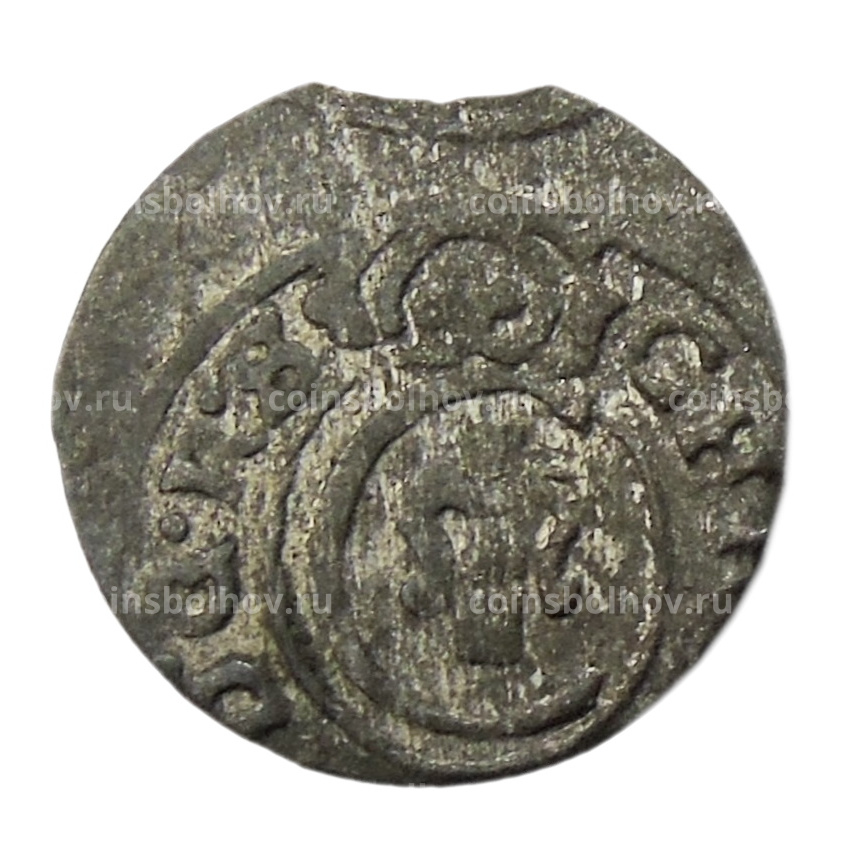 Монета Солид 1648 года Шведская оккупация Риги — Королева Кристина