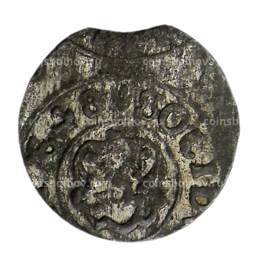 Монета Солид 1648 года Шведская оккупация Риги — Королева Кристина (вид 2)