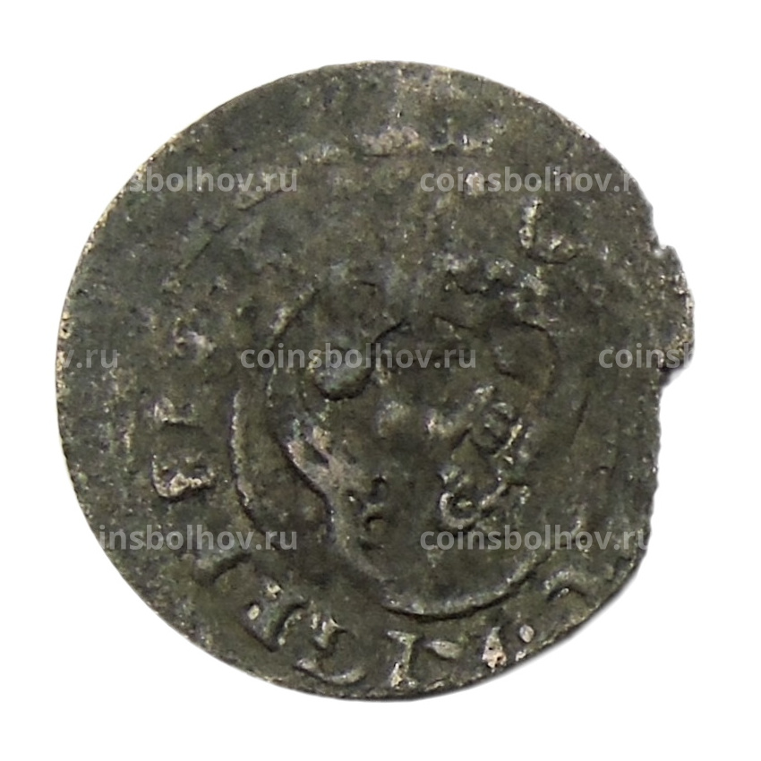 Монета Солид 1634-1654 года Шведская оккупация Риги — Королева Кристина (вид 2)