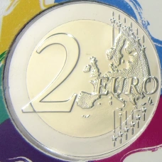 Монета 2 евро 2024 года Бельгия «Борьба с раком в Бельгии»(текст на лицевой стороне блистера на фламандском и английском) (реверс)